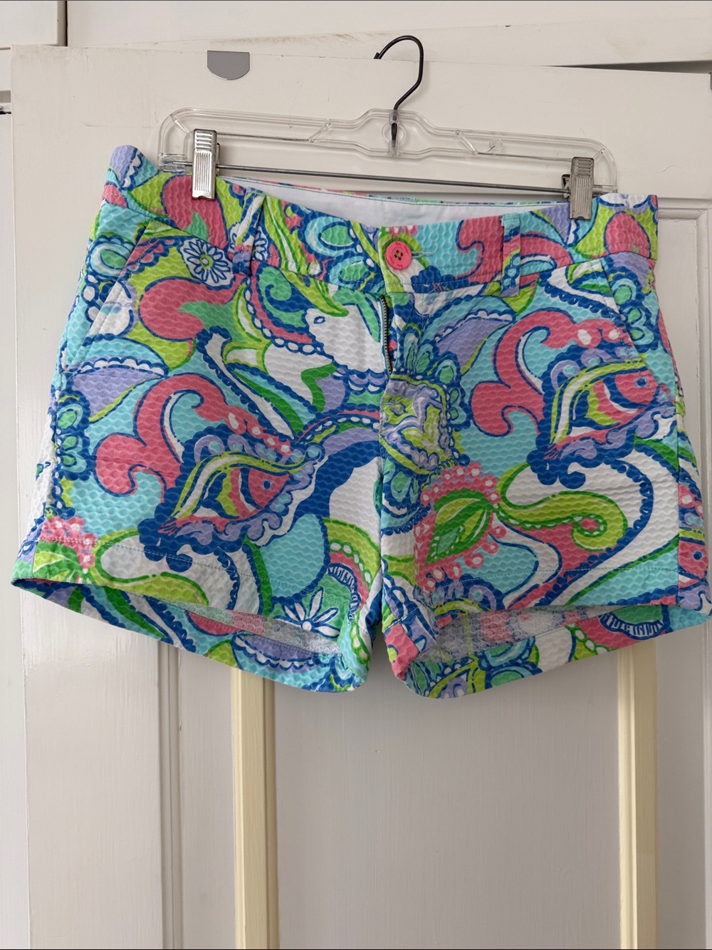 Lilly Pulitzer Multicolor Paisley Cotton Shorts - Blue Pink Green